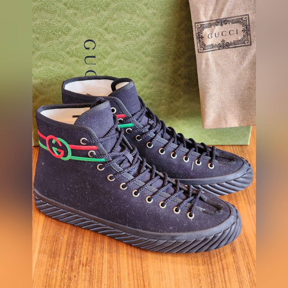 $750 New 100% Auth Gucci Men's High Top Interlocking G Sneakers G 10 / US 11